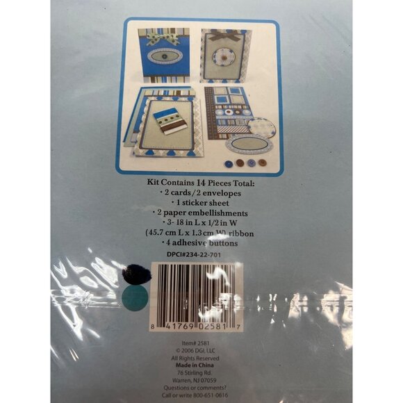 Card Making Kit With 14 Pieces Includes 2 Cards & Envelopes Sticker Sheet Paper - Picture 4 of 4